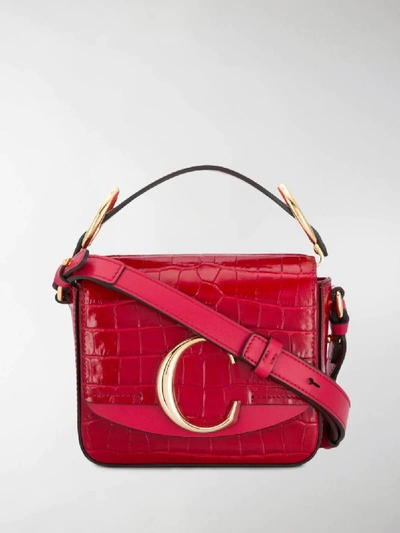 Shop Chloé Mini C Bag In Red