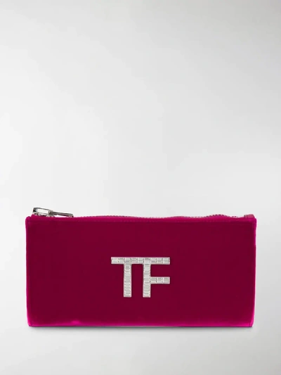 Shop Tom Ford Velvet Clutch Bag In Pink