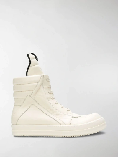 Shop Rick Owens Geobasket Hi-top Sneakers In White