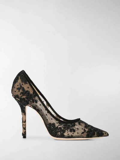 Shop Jimmy Choo Love 100 Lace Pumps In Black