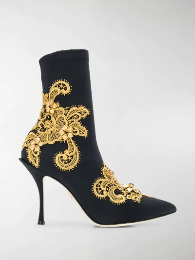 Shop Dolce & Gabbana Lori Ankle Boots In Black