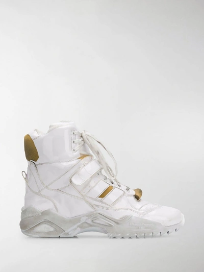 Shop Maison Margiela Lace-up Hi-top Sneakers In White