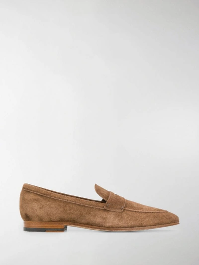 Shop Tod's Penny Loafers In Brown