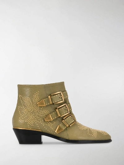Shop Chloé Susanna Studded Boots In Brown