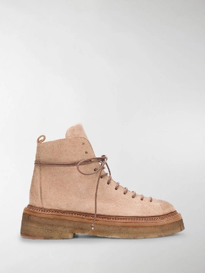 Shop Marsèll Thick-sole Combat Boots In Neutrals