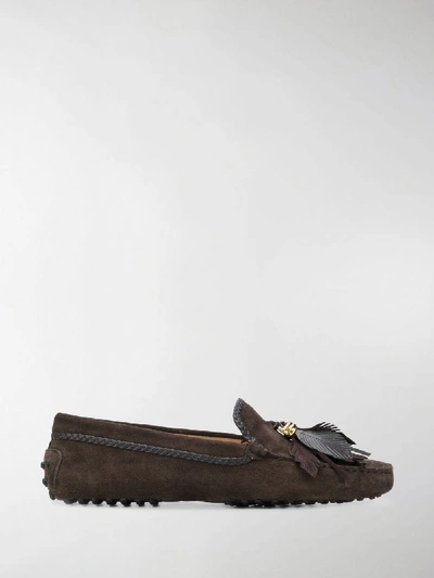Shop Tod's Moccasin Loafers In Brown