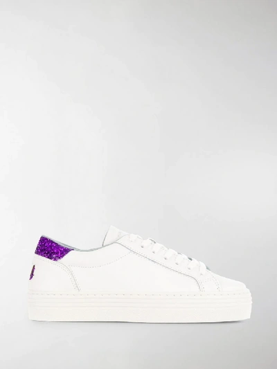 Shop Chiara Ferragni Roger Glitter Sneakers In White