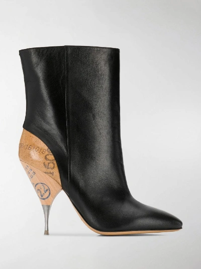 Shop Maison Margiela Contrast Heel Ankle Boots In Black