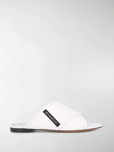 Shop Givenchy Crossover Flat Sandals In White