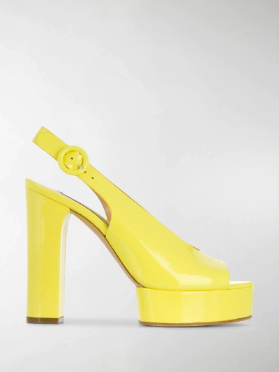Shop Casadei Slingback High Sandals In Yellow