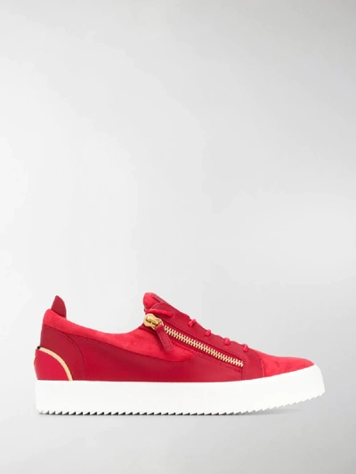 Shop Giuseppe Zanotti Frankie Low Top Sneakers In Red