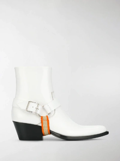 Shop Calvin Klein 205w39nyc Pointed Toe Ankle Boots In White