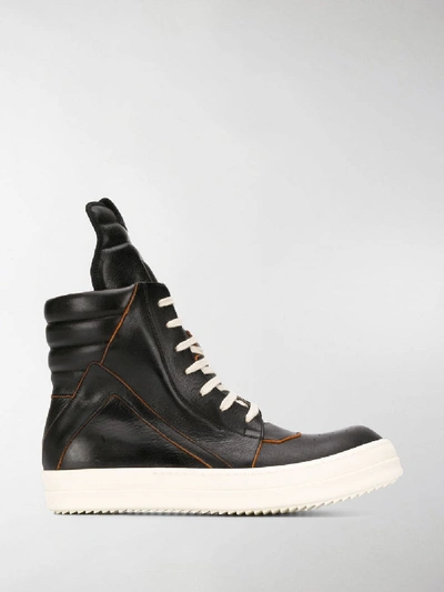 Shop Rick Owens Hi-top Sneakers In Black