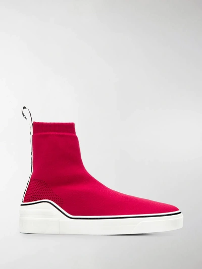 Shop Givenchy Hi-top Sock Sneakers In Red