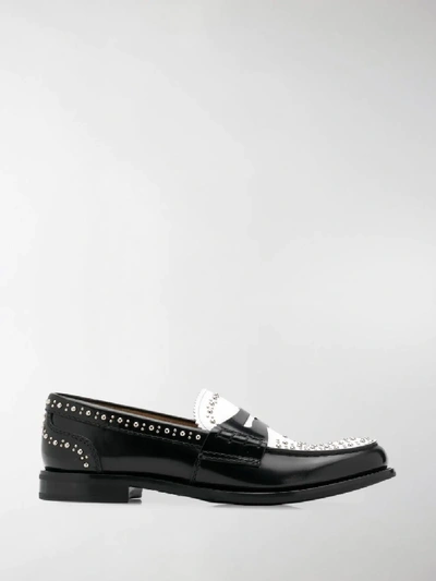 Shop Church's Pembrey Studded Loafers In Black