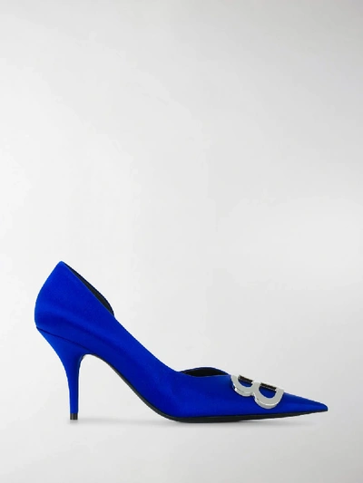 Shop Balenciaga Bb Cut-out Pumps In Blue