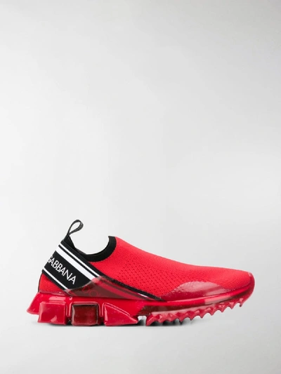 Shop Dolce & Gabbana Sorrento Knit Sneakers In Red