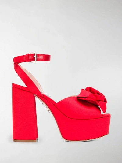 Shop Miu Miu Platform Sandals In Red