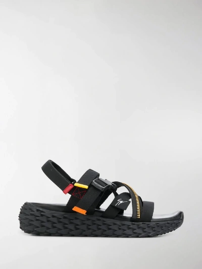 Shop Giuseppe Zanotti Sculpted Outsole Sandals In Black