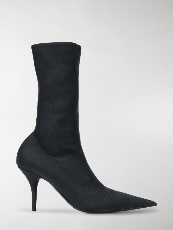 Balenciaga Ladies Black Knife 110 Spandex Heeled Ankle Boots | ModeSens