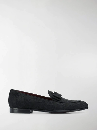 Shop Dolce & Gabbana Baroque Jacquard Loafers In Black