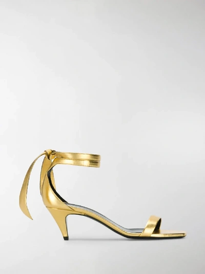 Shop Saint Laurent Charlotte Sandals In Gold