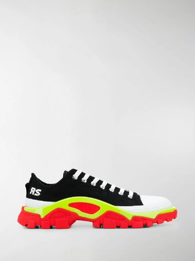 Shop Adidas Originals Black Detroit Runner Contrast Sole Low-top Cotton Sneakers In Cblack/silvmt/sslime