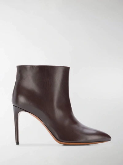 Shop Alaïa Stiletto Ankle Boots In Brown