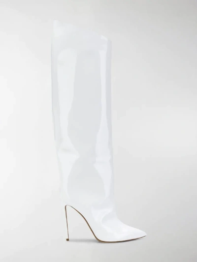 Shop Alexandre Vauthier Alex Knee-high Boots In White