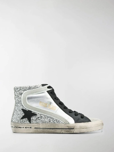 Shop Golden Goose Slide Sneakers In Silver