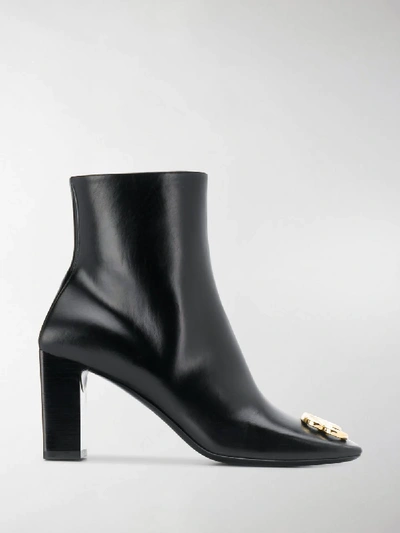 Shop Balenciaga Bb Ankle Boots In Black