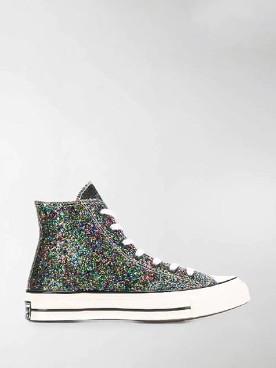 Shop Converse Glitter Chuck 70 Sneakers In Black