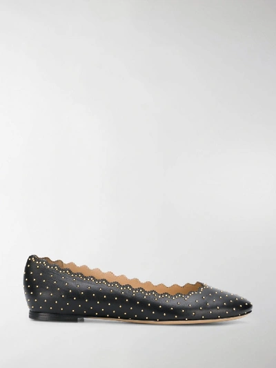 Shop Chloé Lauren Ballerina Flats In Black