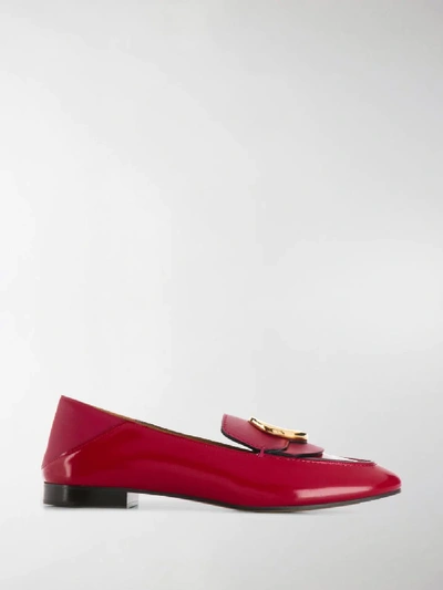 Shop Chloé C Embellished Loafers In Red