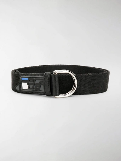 Shop Prada D-ring Logo Belt In Black
