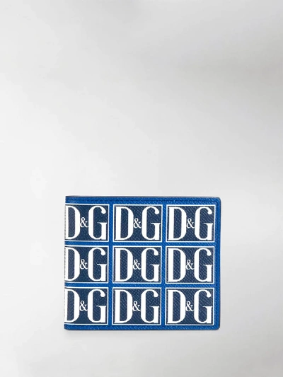 Shop Dolce & Gabbana Logo Bi-fold Wallet In Blue
