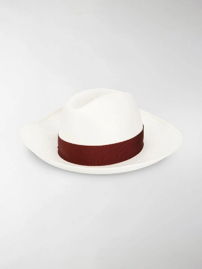 Shop Borsalino Claudette Panama Hat In White