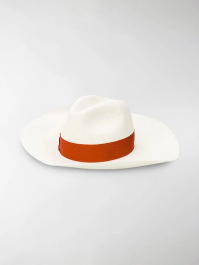 Shop Borsalino Sophie Panama Hat In White
