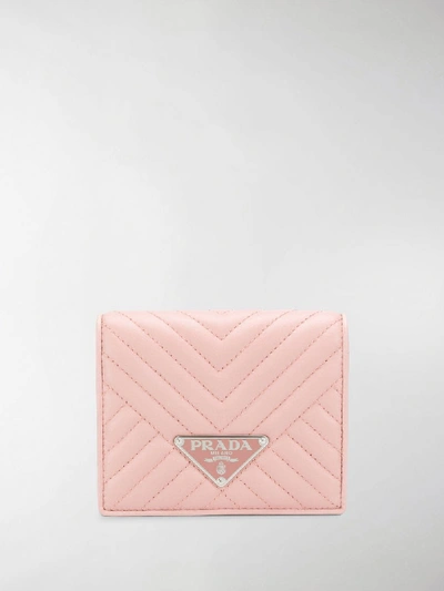 Shop Prada Logo-plaque Purse In Pink