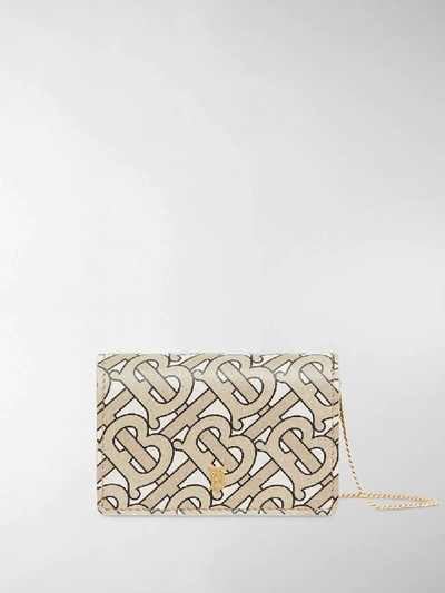 Shop Burberry Monogram Print Card Case With Detachable Strap In Neutrals