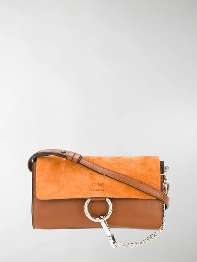Shop Chloé Faye Mini Wallet Bag In Yellow