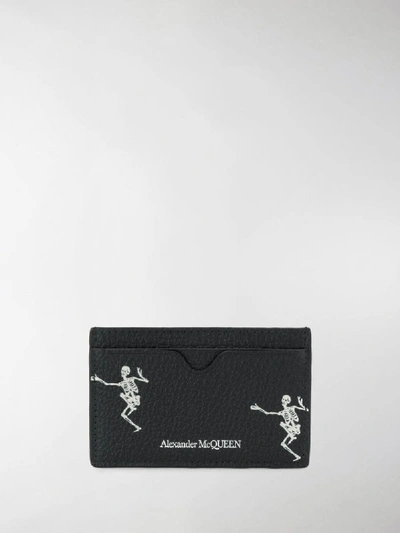 Shop Alexander Mcqueen Dancing Skeleton Cardholder In Black
