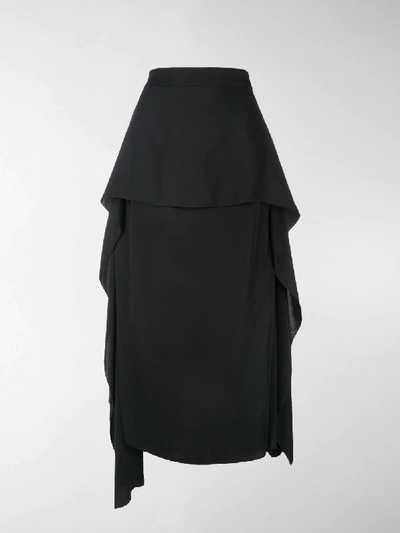 Shop Jw Anderson Draped Asymmetric Skirt In Black