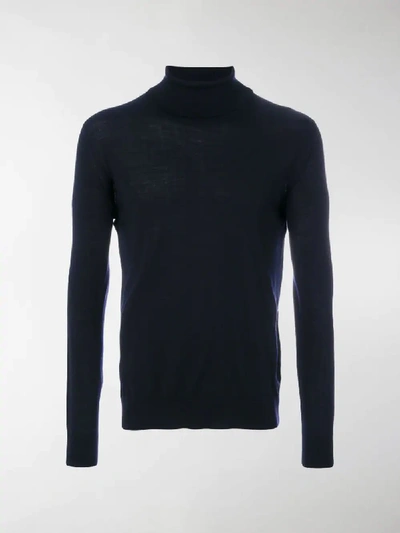 Shop Prada Wool Turtleneck Sweater In Blue