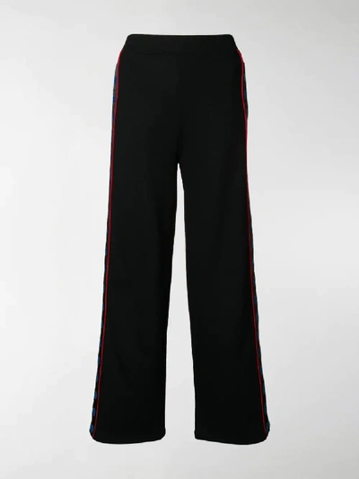 Shop Stella Mccartney Wide Logo Trousers In Black