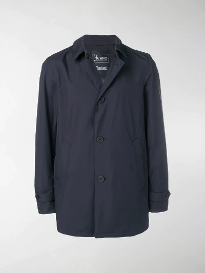 Shop Herno Buttoned Lightweight Jacket In Blue