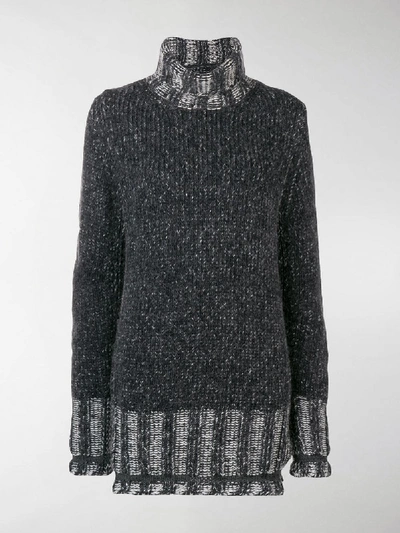 Shop Mm6 Maison Margiela Oversized Knit Sweater In Grey
