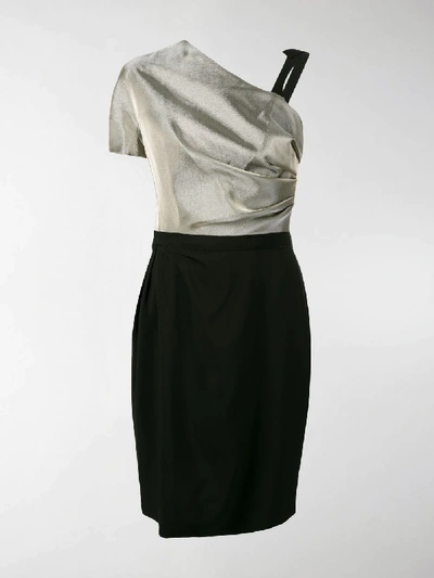 Shop Lanvin Asymmetric Dress In Metallic