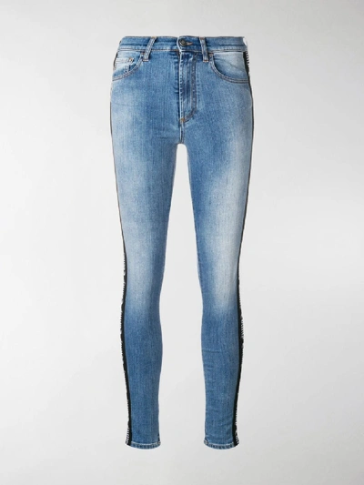 Shop Marcelo Burlon County Of Milan Vintage-wash Skinny Jeans In Blue