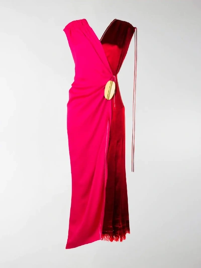 Shop Marni Wrap-around Bicoloured Dress In Pink